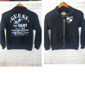 Guess Boys Black Zip Front Sweater